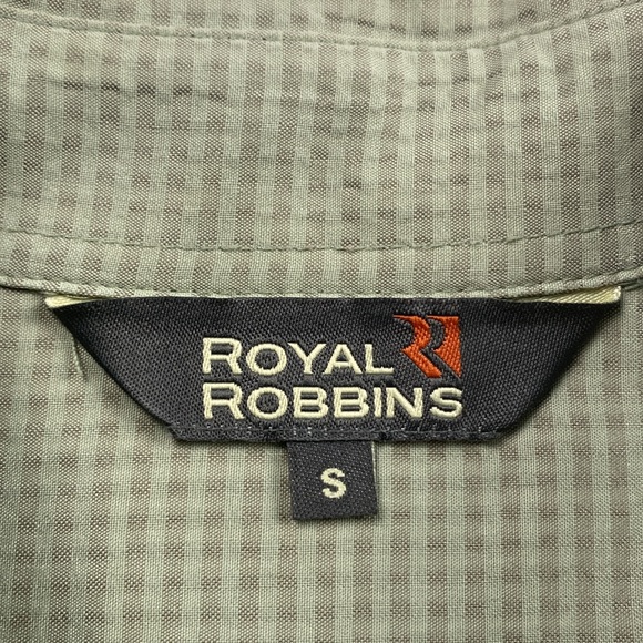 Royal Robbins Desert Pucker Dry Checkered Short Sleeve Button Up Shirt (Green) - Picture 13 of 16